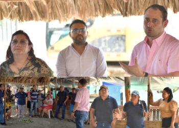 Funcionarios del gobierno municipal atienden las inconformidades de los habitantes en el barrio Nancy Polo.