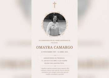 Primer Aniversario del Sensible Fallecimiento de Omaira Camargo