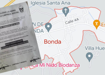 Organización al Margen de la Ley, Difundieron un Panfleto Anunciando una Limpieza Social en Bonda: “Limpieza y Muerte”.