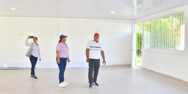 Secretaria de Educación realizo una visita de Inspección a la Obra de Construcción del Aula Múltiple en la Sede Educativa Sierra Morena.