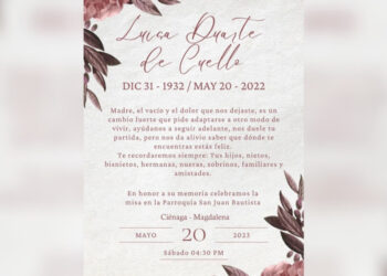 Un Año del Sensible Fallecimiento de Luisa Duarte de Cuello