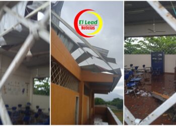 Un fuerte Aguacero cayó en Ciénaga que Provocó Daños en el Bloque de la Primaria de la Institución Educativa San Juan del Córdoba.