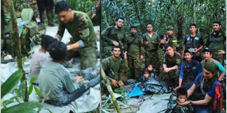 El Ejército Nacional, Encontró a los Cuatro Niños Indígenas en la Selva del Guaviere.