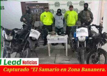Capturado “El Samario” con Cartuchos para Pistola, Marihuana y Motos en la Zona Bananera.