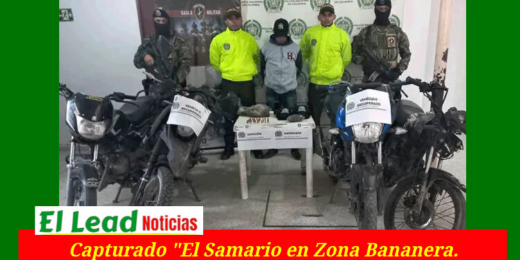 Capturado “El Samario” con Cartuchos para Pistola, Marihuana y Motos en la Zona Bananera.