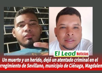 Un muerto y un herido, dejó un atentado criminal en el corregimiento de Sevillano, municipio de Ciénaga, Magdalena.
