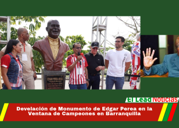 Develación de Monumento de Edgar Perea en la Ventana de Campeones en Barranquilla