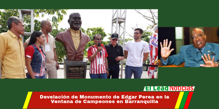 Develación de Monumento de Edgar Perea en la Ventana de Campeones en Barranquilla