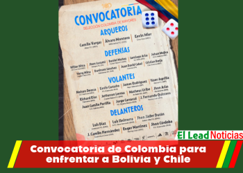 Convocatoria de Colombia para enfrentar a Bolivia y Chile