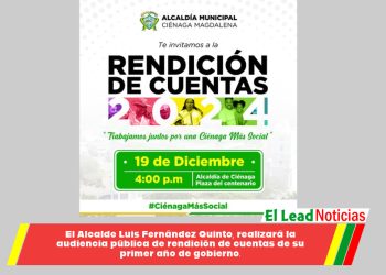 El Alcalde Luis Fernández Quinto, realizará la audiencia pública de rendición de cuentas de su primer año de gobierno.