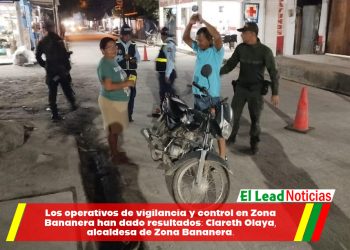 Los operativos de vigilancia y control en Zona Bananera han dado resultados: Clareth Olaya, alcaldesa de Zona Bananera.