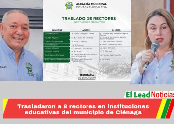 Trasladaron a 8 rectores en instituciones educativas del municipio de Ciénaga