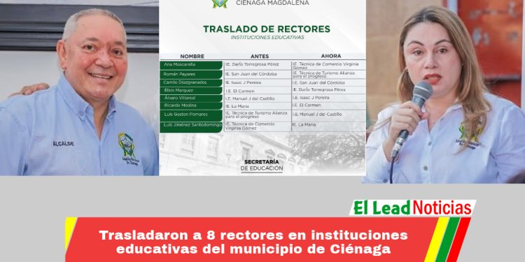 Trasladaron a 8 rectores en instituciones educativas del municipio de Ciénaga