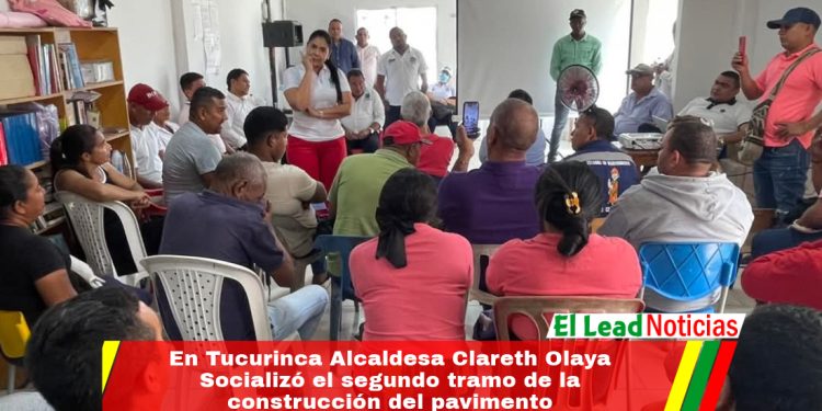 En Tucurinca Alcaldesa Clareth Olaya Socializó el segundo tramo de la construcción del pavimento