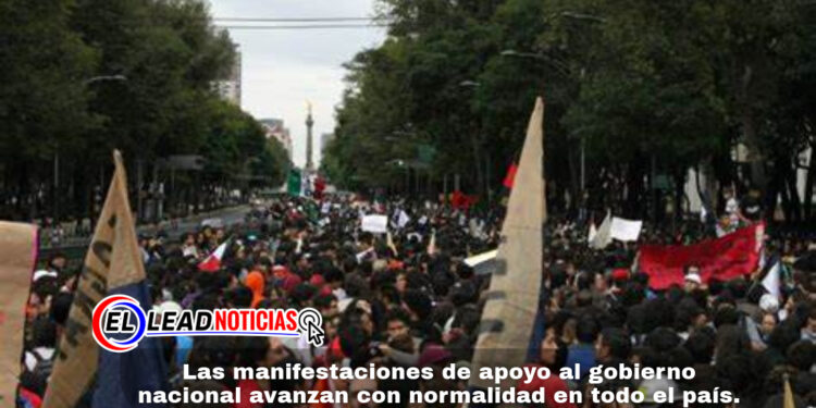 Las manifestaciones de apoyo al gobierno nacional avanzan con normalidad en todo el país. 