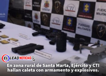 En zona rural de Santa Marta, Ejército y CTI hallan caleta con armamento y explosivos. 