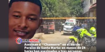 Asesinan a  “Chamorro” en el barrio Paraíso de Santa Marta: en menos de 24 horas han asesinados a tres personas.