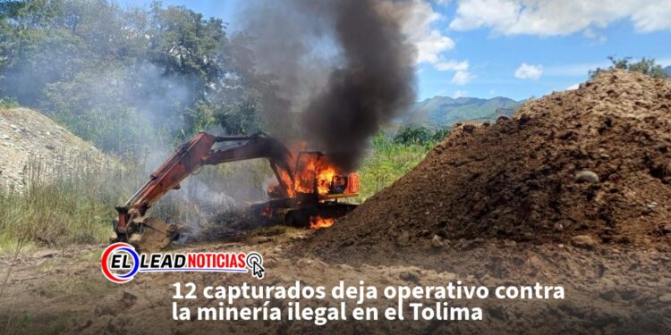 12 capturados deja operativo contra la minería ilegal en el Tolima
