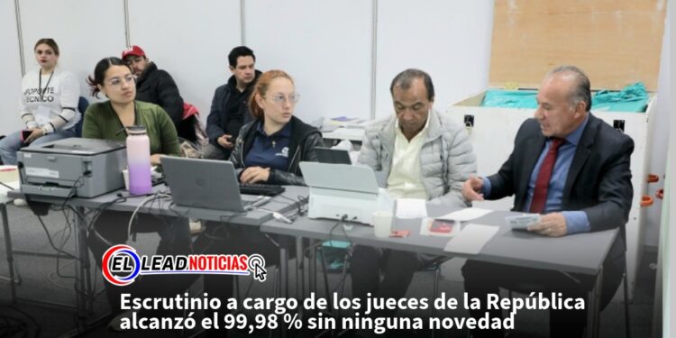 Escrutinio a cargo de los jueces de la República alcanzó el 99,98 % sin ninguna novedad