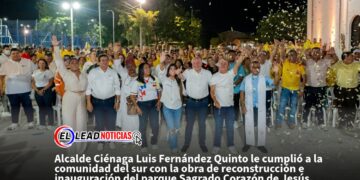 Alcalde Ciénaga Luis Fernández Quinto le cumplió a la comunidad del sur con la obra de reconstrucción e inauguración del parque Sagrado Corazón de Jesús.