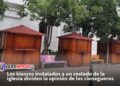 Los kioscos instalados a un costado de la iglesia dividen la opinión de los cienagueros